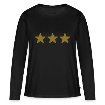 gold stars sterne - Frauen Premium Bio Langarmshirt - Schwarz - Vorne - Julia (174cm)