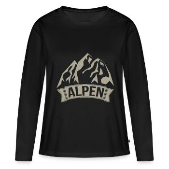 Alpen - Frauen Premium Bio Langarmshirt - Schwarz - Vorne - Julia (174cm)