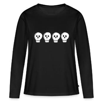 Gang du crâne - T-shirt manches longues Premium bio Femme - noir - Devant - Julia (174cm)