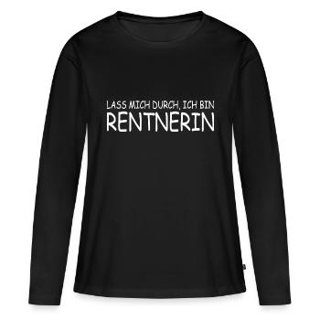 rentnerin - Frauen Premium Bio Langarmshirt - Schwarz - Vorne - Julia (174cm)