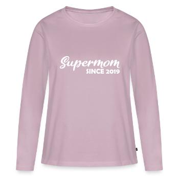 Supermom since 2019 - Frauen Premium Bio Langarmshirt - Altrosa - Vorne - Julia (174cm)