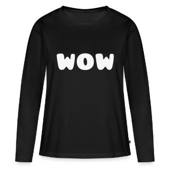 WOW - Frauen Premium Bio Langarmshirt - Schwarz - Vorne - Julia (174cm)