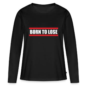 Né pour perdre - T-shirt manches longues Premium bio Femme - noir - Devant - Julia (174cm)