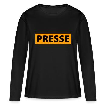 presse - T-shirt manches longues Premium bio Femme - noir - Devant - Julia (174cm)