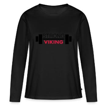 Strong Viking - Frauen Premium Bio Langarmshirt - Schwarz - Vorne - Julia (174cm)