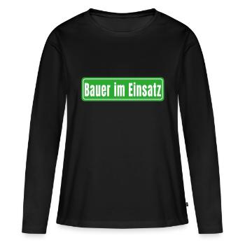 Bauer im Einsatz - Frauen Premium Bio Langarmshirt - Schwarz - Vorne - Julia (174cm)