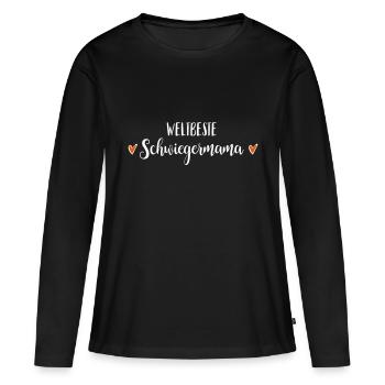 Beste Schwiegermutter Hochzeit muttertag Geschenk - Frauen Premium Bio Langarmshirt - Schwarz - Vorne - Julia (174cm)