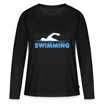 Piscine piscine natation piscine natation - T-shirt manches longues Premium bio Femme - noir - Devant - Julia (174cm)