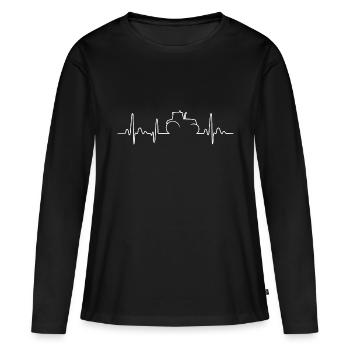 Traktor Bauer Landwirt Trecker Herzschlag - Women's Premium Organic Long Sleeve Shirt - black - Front - Julia (174cm)