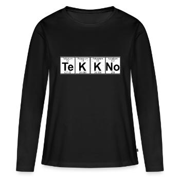 Tekkno Chemische Elemente Rave - Frauen Premium Bio Langarmshirt - Schwarz - Vorne - Julia (174cm)