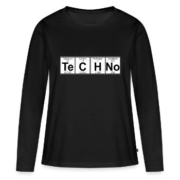 Techno - Chemische Elemente Raver - Frauen Premium Bio Langarmshirt - Schwarz - Vorne - Julia (174cm)