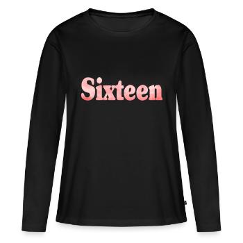 16e anniversaire seize cadeau - T-shirt manches longues Premium bio Femme - noir - Devant - Julia (174cm)