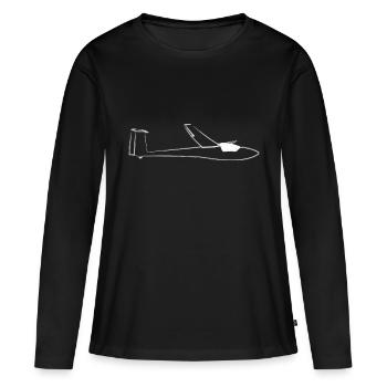 Club Libelle Glasflügel Segelflugzeug Geschenk - Frauen Premium Bio Langarmshirt - Schwarz - Vorne - Julia (174cm)