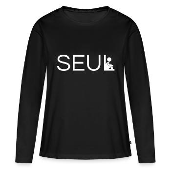 seul original cadeau - T-shirt manches longues Premium bio Femme - noir - Devant - Julia (174cm)