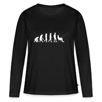 Angler Evolution blanc - T-shirt manches longues Premium bio Femme - noir - Devant - Julia (174cm)
