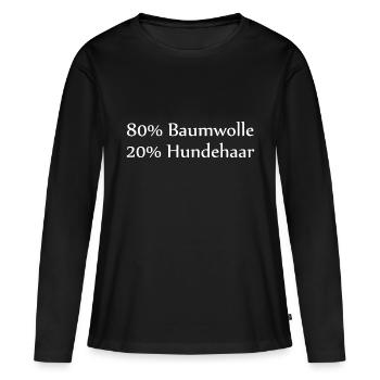 Dog Hund - Frauen Premium Bio Langarmshirt - Schwarz - Vorne - Julia (174cm)