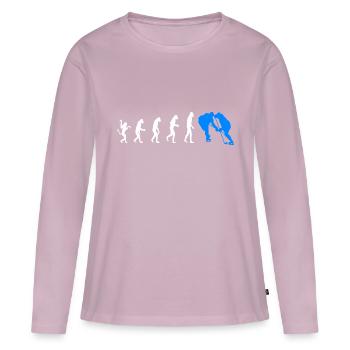 Eishockey Evolution Hockey Geschnenkidee - Frauen Premium Bio Langarmshirt - Altrosa - Vorne - Julia (174cm)
