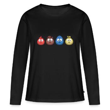 4 éléments (feu, terre, eau, air) (bulle) - T-shirt manches longues Premium bio Femme - noir - Devant - Julia (174cm)