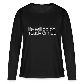 VIE - T-shirt manches longues Premium bio Femme - noir - Devant - Julia (174cm)