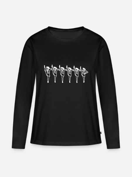 Beinreihe - Frauen Premium Bio Langarmshirt - Schwarz