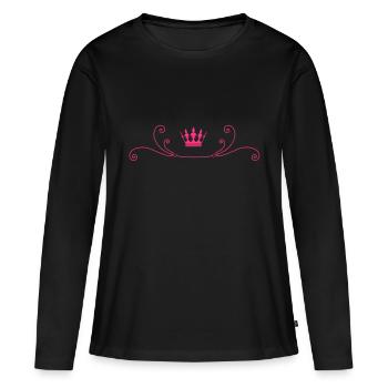 Vintage, Labels, Crowns - Insert Own Text - T-shirt manches longues Premium bio Femme - noir - Devant - Julia (174cm)
