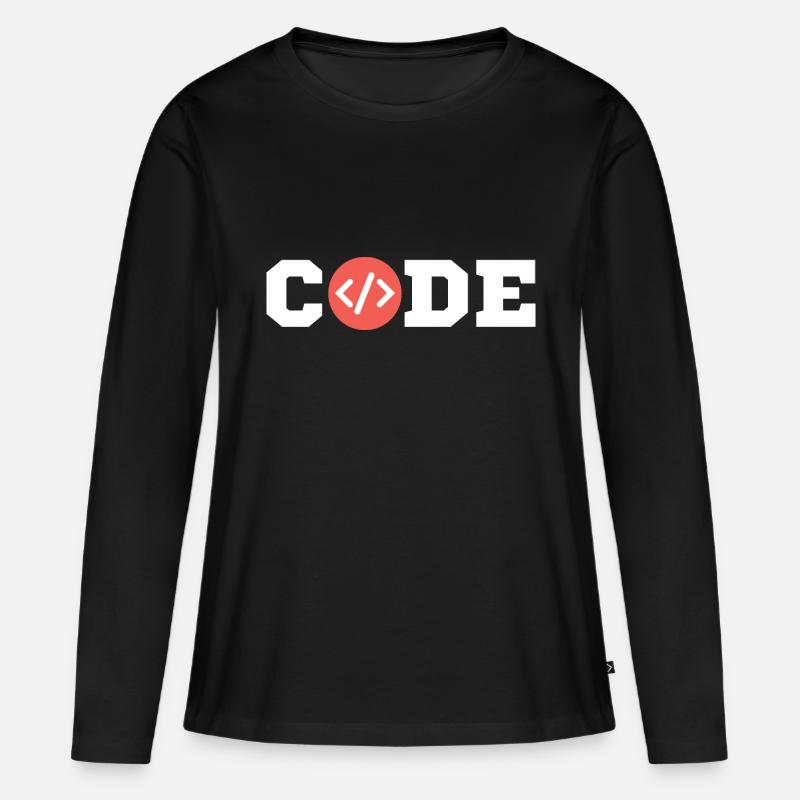 Code Coder Informatiker Informatik Programmierer - Frauen Premium Bio Langarmshirt - Schwarz