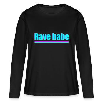 Rave babe - T-shirt manches longues Premium bio Femme - noir - Devant - Julia (174cm)