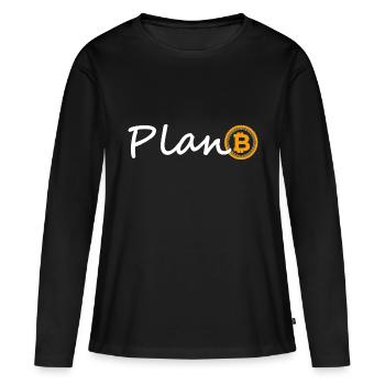 plan b - Frauen Premium Bio Langarmshirt - Schwarz - Vorne - Julia (174cm)