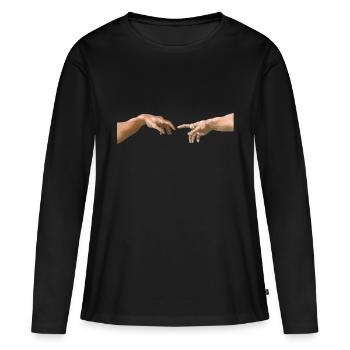 The Creation of Adam Michelangelo - Women's Premium Organic Long Sleeve Shirt - black - Front - Julia (174cm)