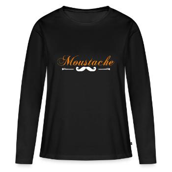 moustaches, Idée cadeau d'élégance. - T-shirt manches longues Premium bio Femme - noir - Devant - Julia (174cm)