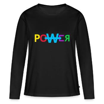 Musique de puissance Grafik Musique de puissance Graphique - T-shirt manches longues Premium bio Femme - noir - Devant - Julia (174cm)