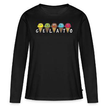 Glacier crème glacée - T-shirt manches longues Premium bio Femme - noir - Devant - Julia (174cm)