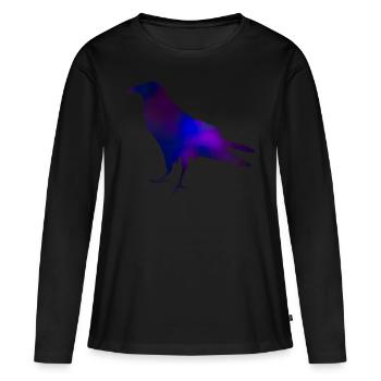 Galaxy Crow - T-shirt manches longues Premium bio Femme - noir - Devant - Julia (174cm)