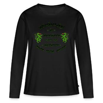 Styrie - T-shirt manches longues Premium bio Femme - noir - Devant - Julia (174cm)