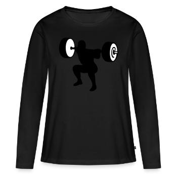 weightlifting, weightlifter, weight lifter - T-shirt manches longues Premium bio Femme - noir - Devant - Julia (174cm)