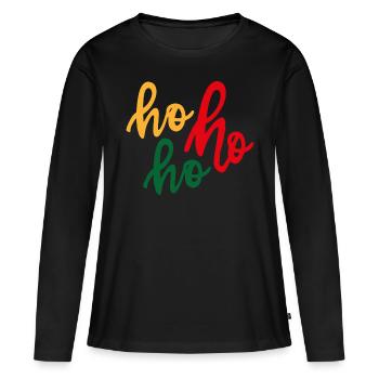 Ho ho ho - Frauen Premium Bio Langarmshirt - Schwarz - Vorne - Julia (174cm)