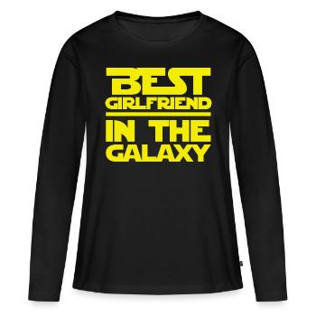 Beste Freundin in der Galaxis - Frauen Premium Bio Langarmshirt - Schwarz - Vorne - Julia (174cm)