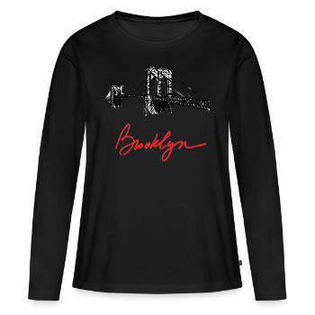 Brooklyn - Women's Premium Organic Long Sleeve Shirt - black - Front - Julia (174cm)