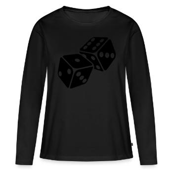 cubes - T-shirt manches longues Premium bio Femme - noir - Devant - Julia (174cm)