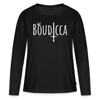 Boudicca Contrast - T-shirt manches longues Premium bio Femme - noir - Devant - Julia (174cm)