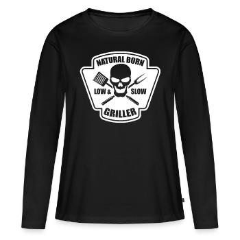 Barbecue barbecue barbecue naturel barbecue naturel chef - T-shirt manches longues Premium bio Femme - noir - Devant - Julia (174cm)