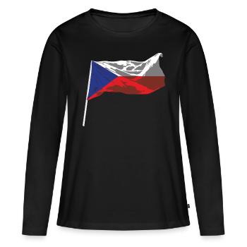 Design tchèque pour les fans tchèques - T-shirt manches longues Premium bio Femme - noir - Devant - Julia (174cm)