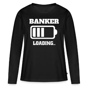 Employé de banque Apprentissage Commis de banque Études bancaires - T-shirt manches longues Premium bio Femme - noir - Devant - Julia (174cm)