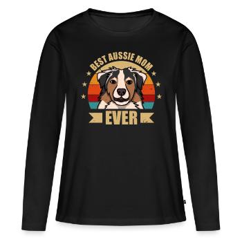Meilleur Aussie Mama - T-shirt manches longues Premium bio Femme - noir - Devant - Julia (174cm)