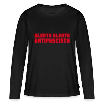 Alerta rouge - T-shirt manches longues Premium bio Femme - noir - Devant - Julia (174cm)
