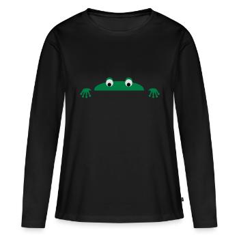 Frog face - Frauen Premium Bio Langarmshirt - Schwarz - Vorne - Julia (174cm)