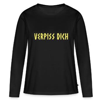 Verpiss dich - Frauen Premium Bio Langarmshirt - Schwarz - Vorne - Julia (174cm)