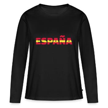 Spanien - Frauen Premium Bio Langarmshirt - Schwarz - Vorne - Julia (174cm)