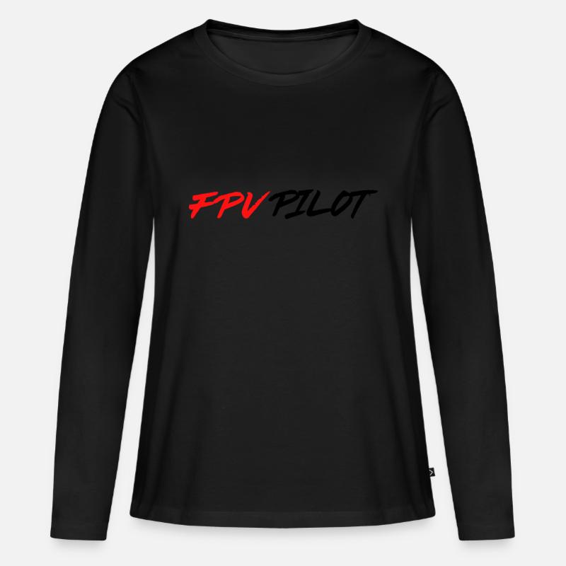 FPV Pilot - Frauen Premium Bio Langarmshirt - Schwarz