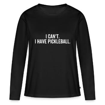 Je ne peux pas avoir pickleball - T-shirt manches longues Premium bio Femme - noir - Devant - Julia (174cm)